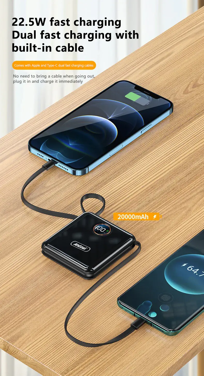 Thumbnail: Andowl Q-CD227 15,000mAh PD 22.5W QC Fast Charge PowerBank with Battery Meter