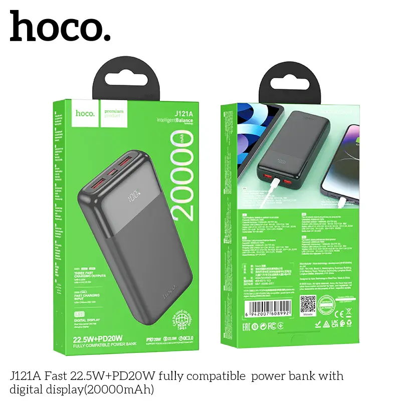 Thumbnail: HOCO J121A Fast 22.5W + PD20W PowerBank (20,000mAh)