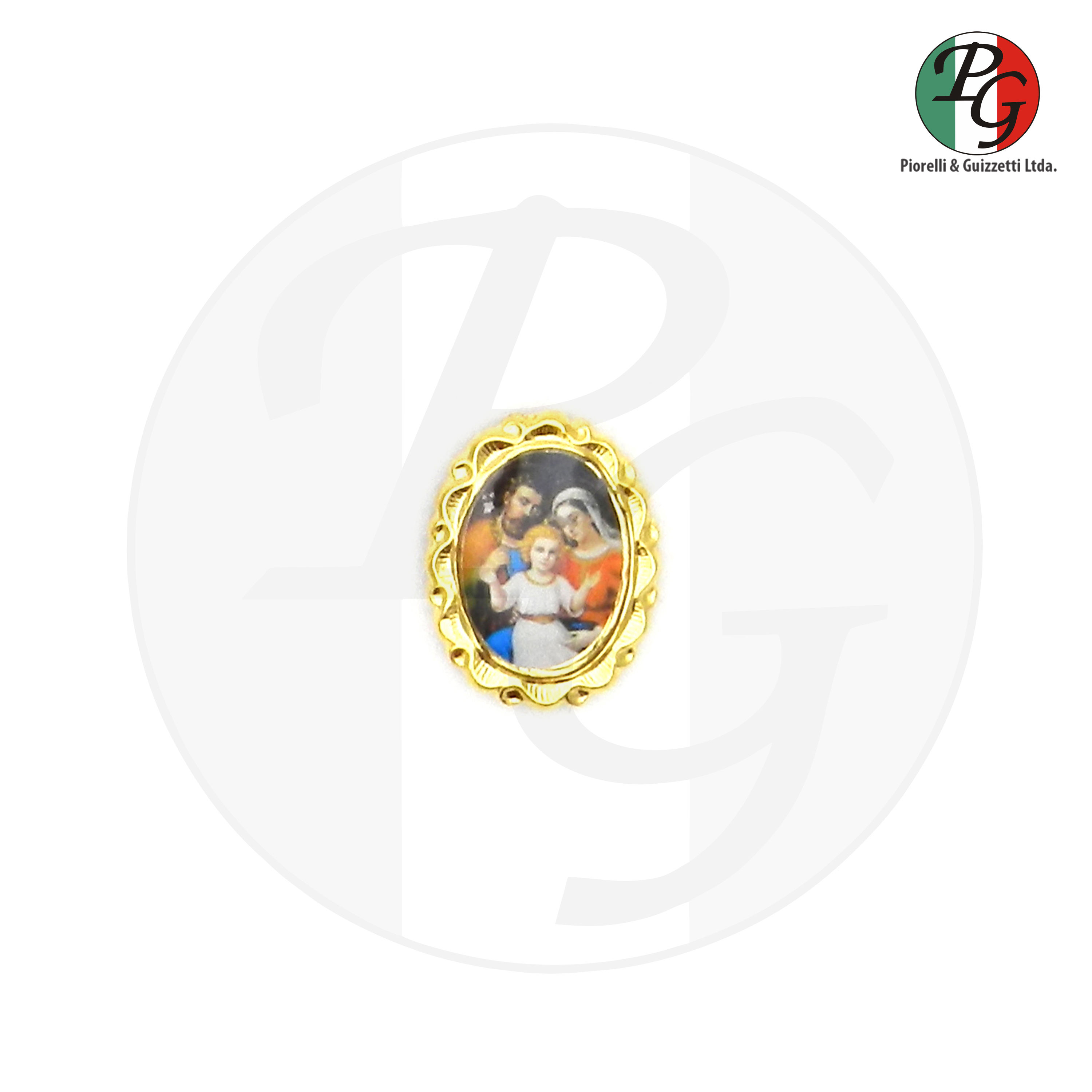 Botton oval com foto dourado