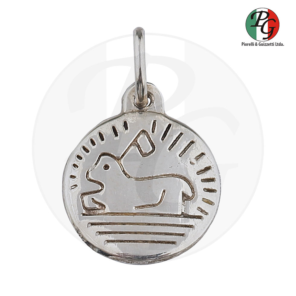 Agnus Dei de prata redondo