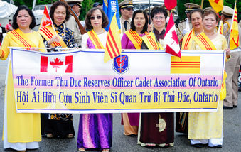 Participants in parade (Canada Day, Port Credit, 2016)