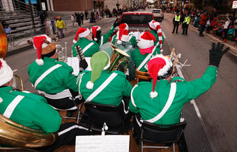 Optimists Alumni on the way to the start of the parade (Brampton Santa Claus parade, 2016)