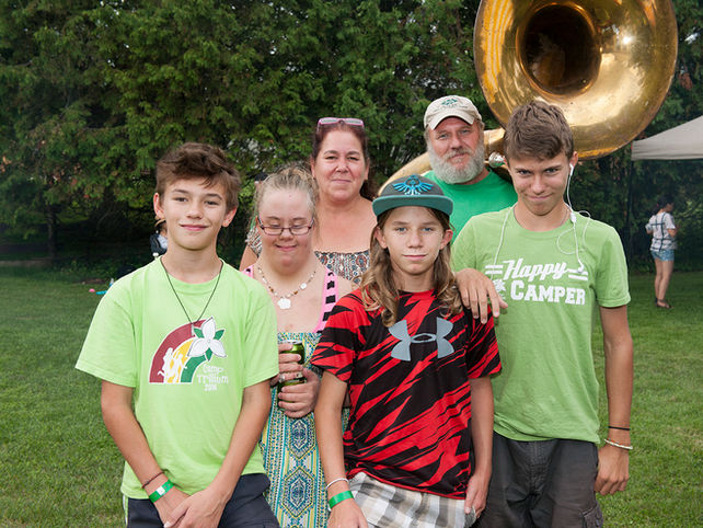 Keith, Kim and four of their kids (End of Season BBQ, 2016)