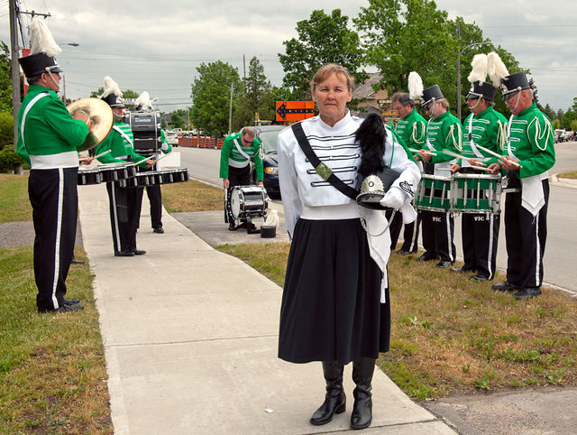 Jackie with the drumline (Bobcaygeon, 2012)