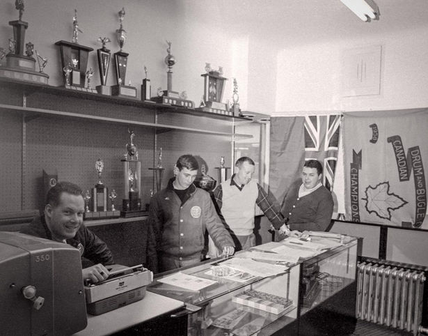 Don Daber, Rick Cooper, ? and John Shearer at the Optimists Clubhouse (1966)