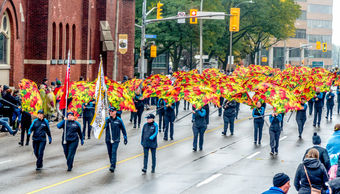 Opticorps performing (KW Oktoberfest Parade, Oct 8, 2018)