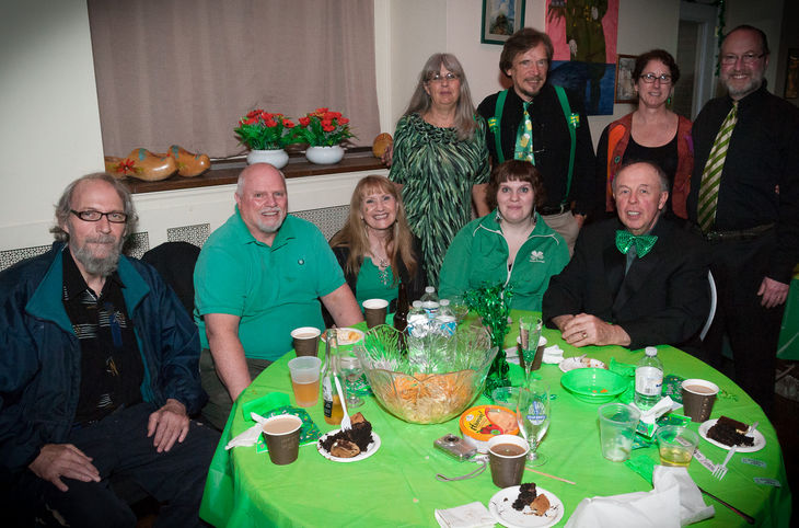 Paul, Rick, Cindy, Tania, Rick, Jan, Bill, Sally and Roger (Wearing of the Green, 2012)