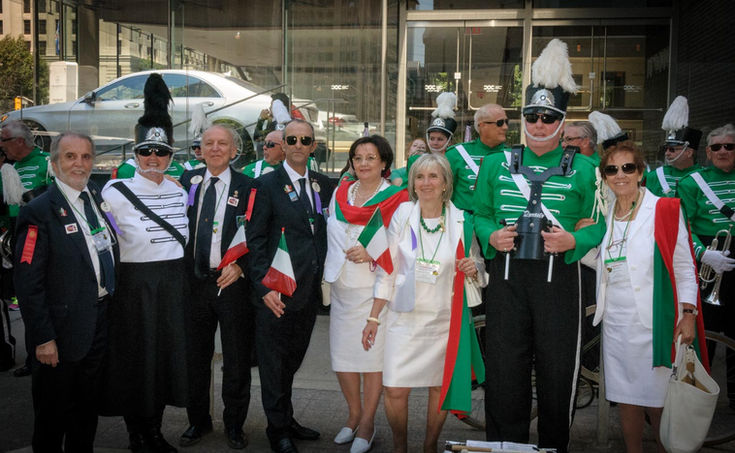 Convention Delegates and Optimists members (Lions International Parade, Toronto, 2014)