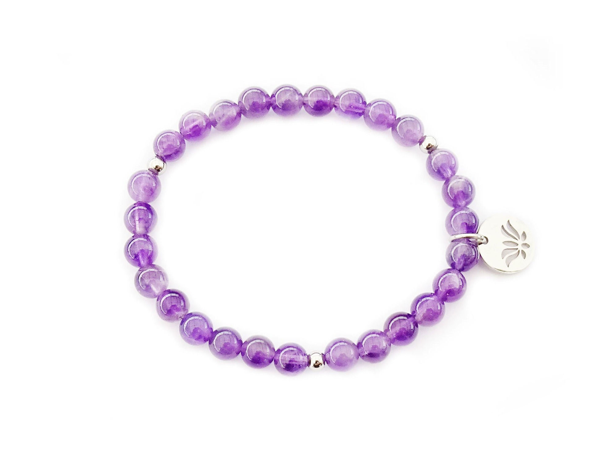 Bracelet réalisé en pierre naturelle Améthyste du Brésil