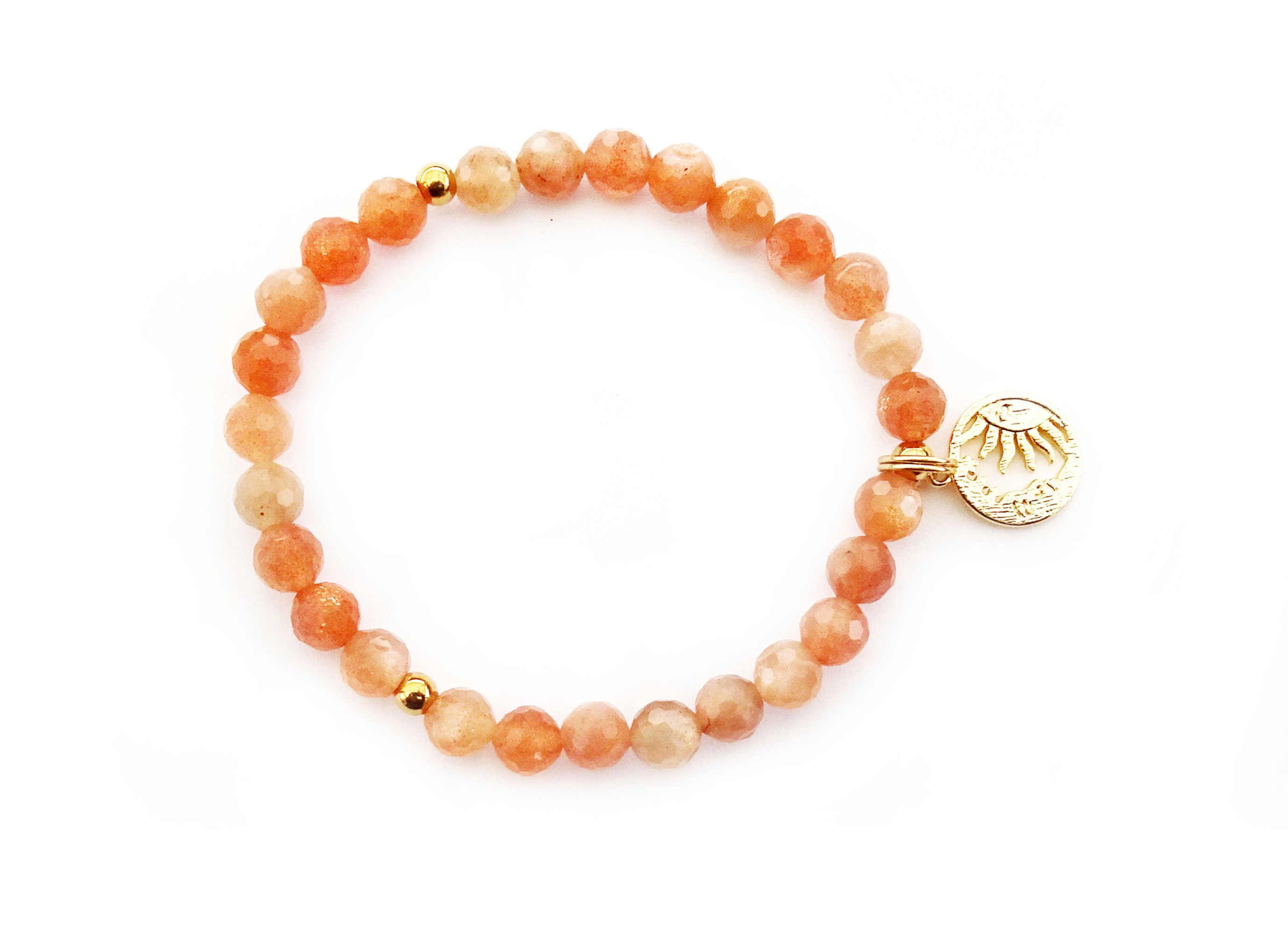 Bracelet réalisé en pierre naturelle Pierre de soleil facettée d'Afrique