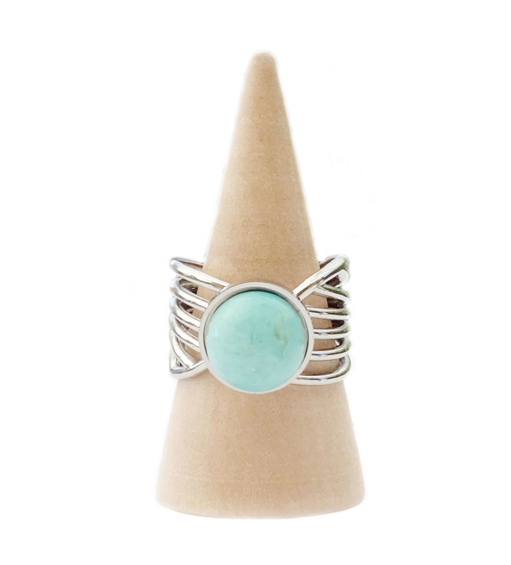 Bague réglable réalisée en pierre naturelle Chrysocolle