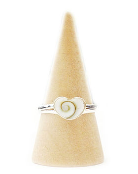 Bague réglable en Œil de Sainte Lucie (Œil de Shiva) petit Cœur