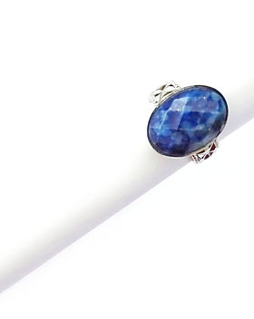 Bague réglable réalisée en pierre naturelle Lapis-lazuli d'Afghnaistan