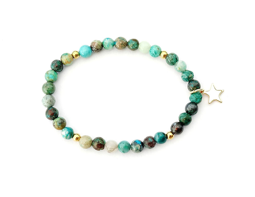 Bracelet réalisé en pierre naturelle Chrysocolle SANS traitement