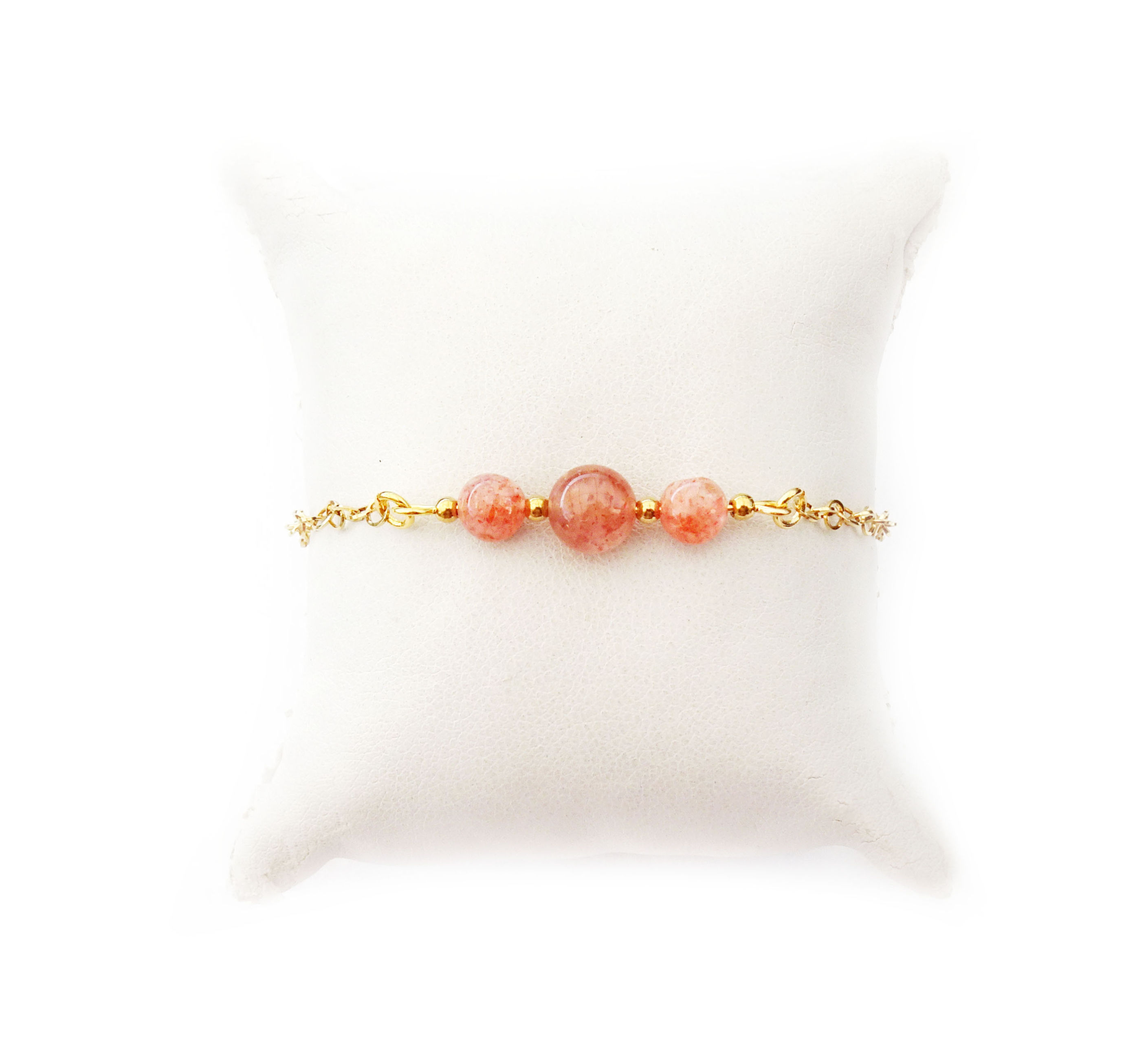 Bracelet chaîne réalisé en pierre naturelle Pierre de soleil du Brésil