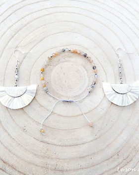 Parure en pierre naturelle Pierre de lune facettée 4 mm du Brésil