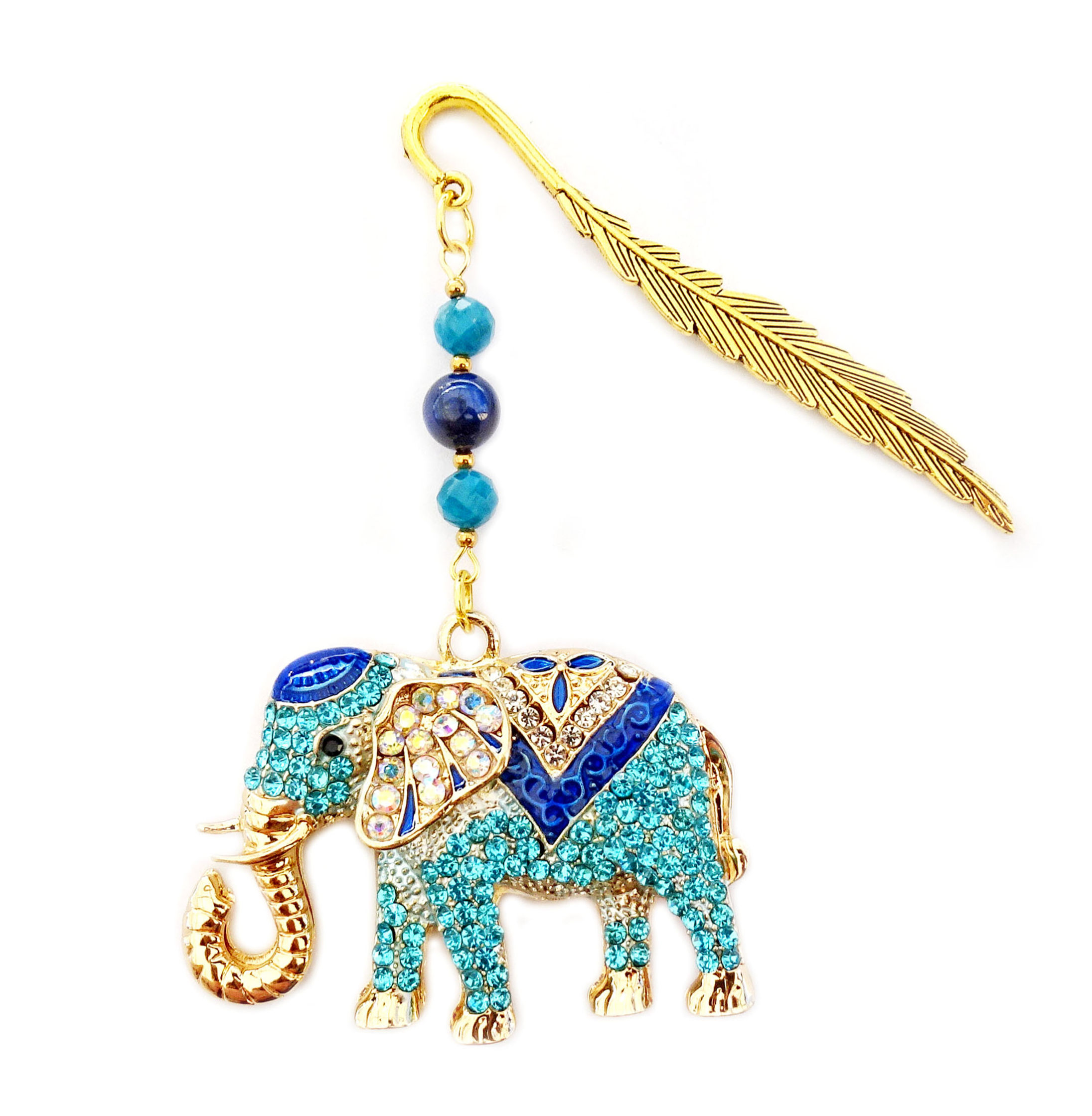 Grand Marque-pages Eléphant bleu