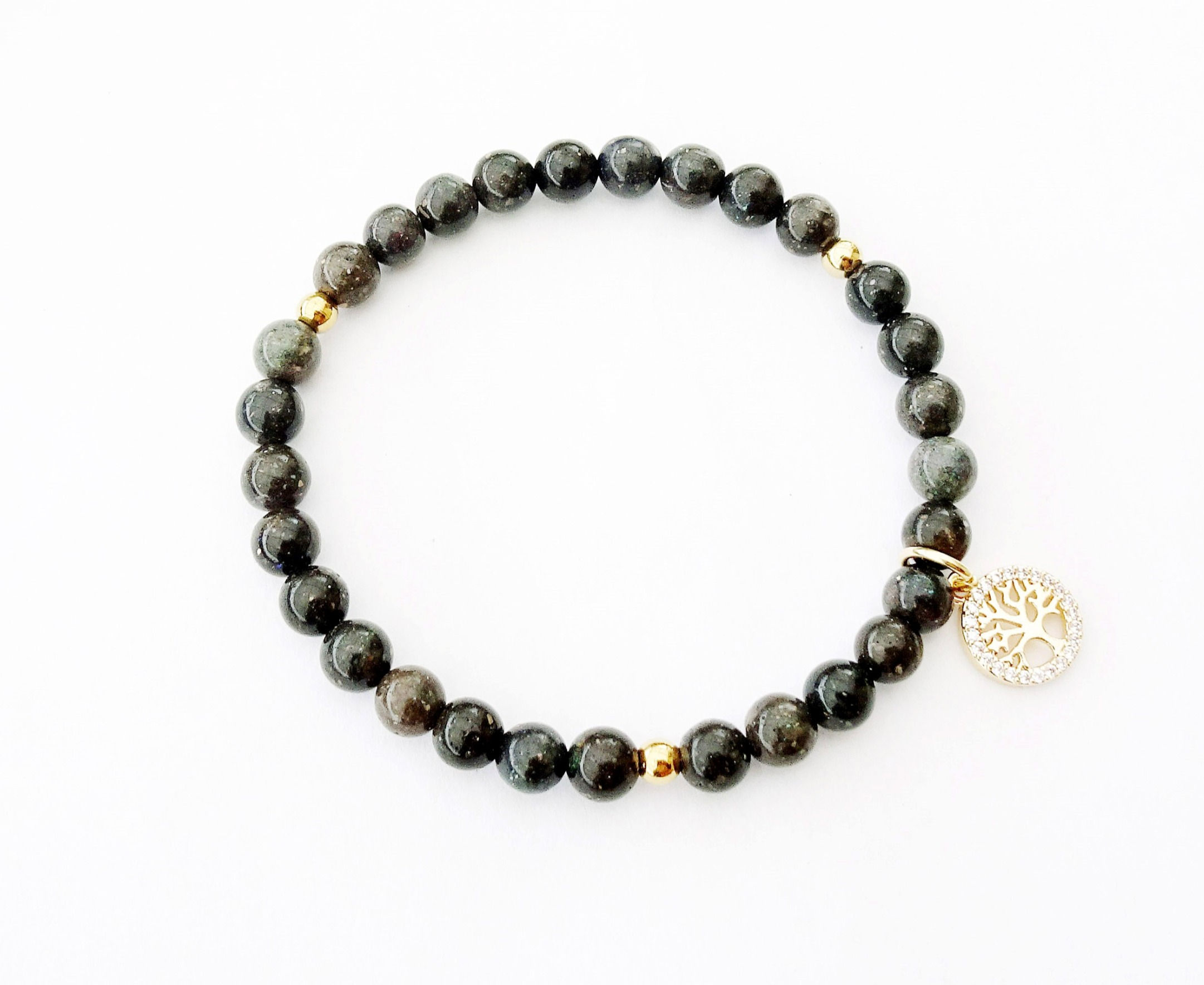 Bracelet réalisé en pierre naturelle Opale noire d'Australie