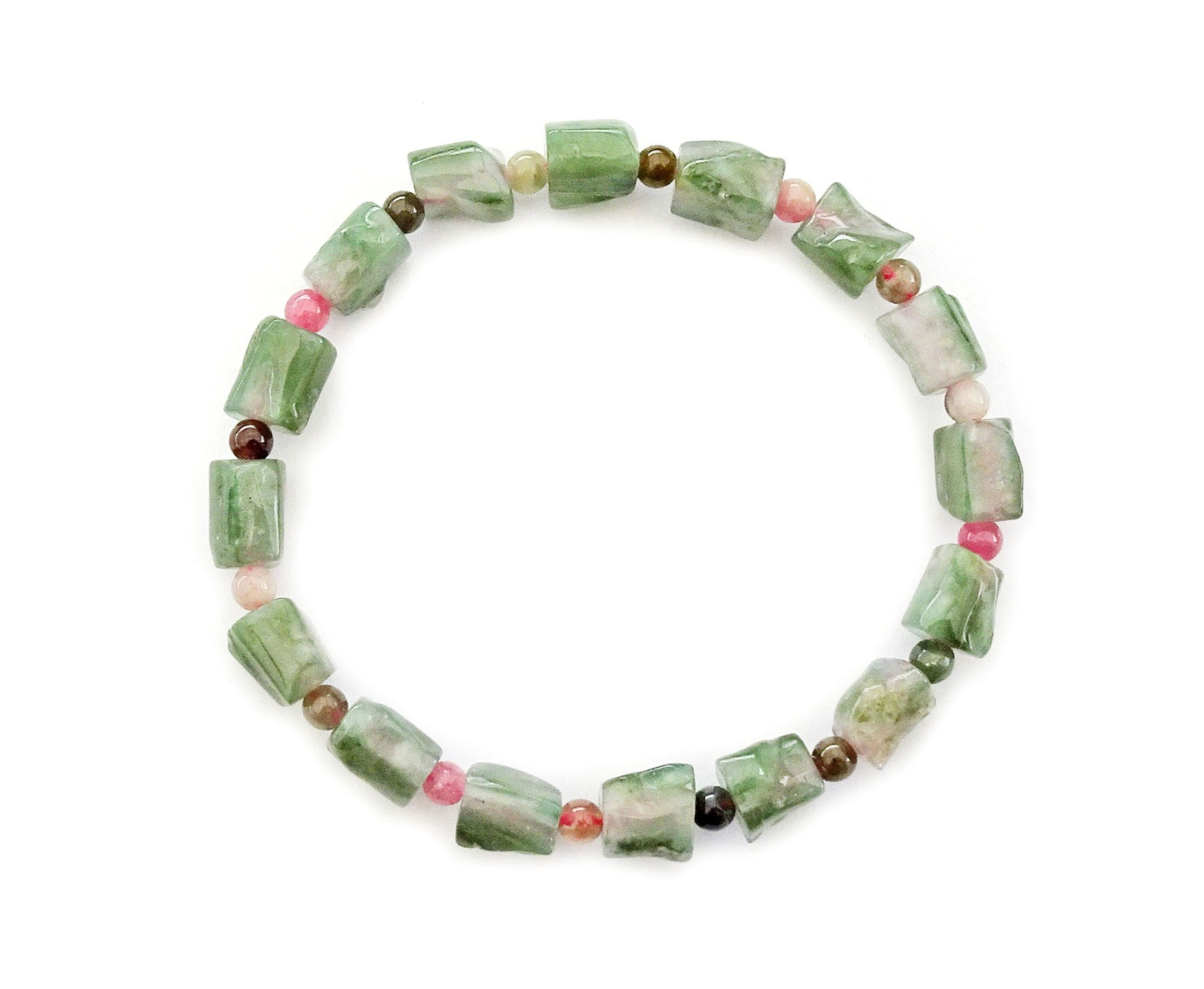 Bracelet UNIQUE et TRES RARE en pierre naturelle Tourmaline melon d'eau