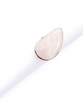 Bague réglable réalisée en pierre naturelle Quartz rose d'USA