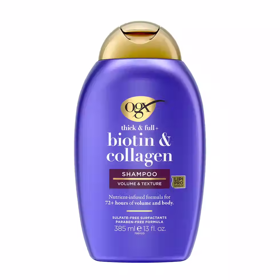 OGX Biotina & Colágeno Shampoo – Brillo y Máximo Volumen