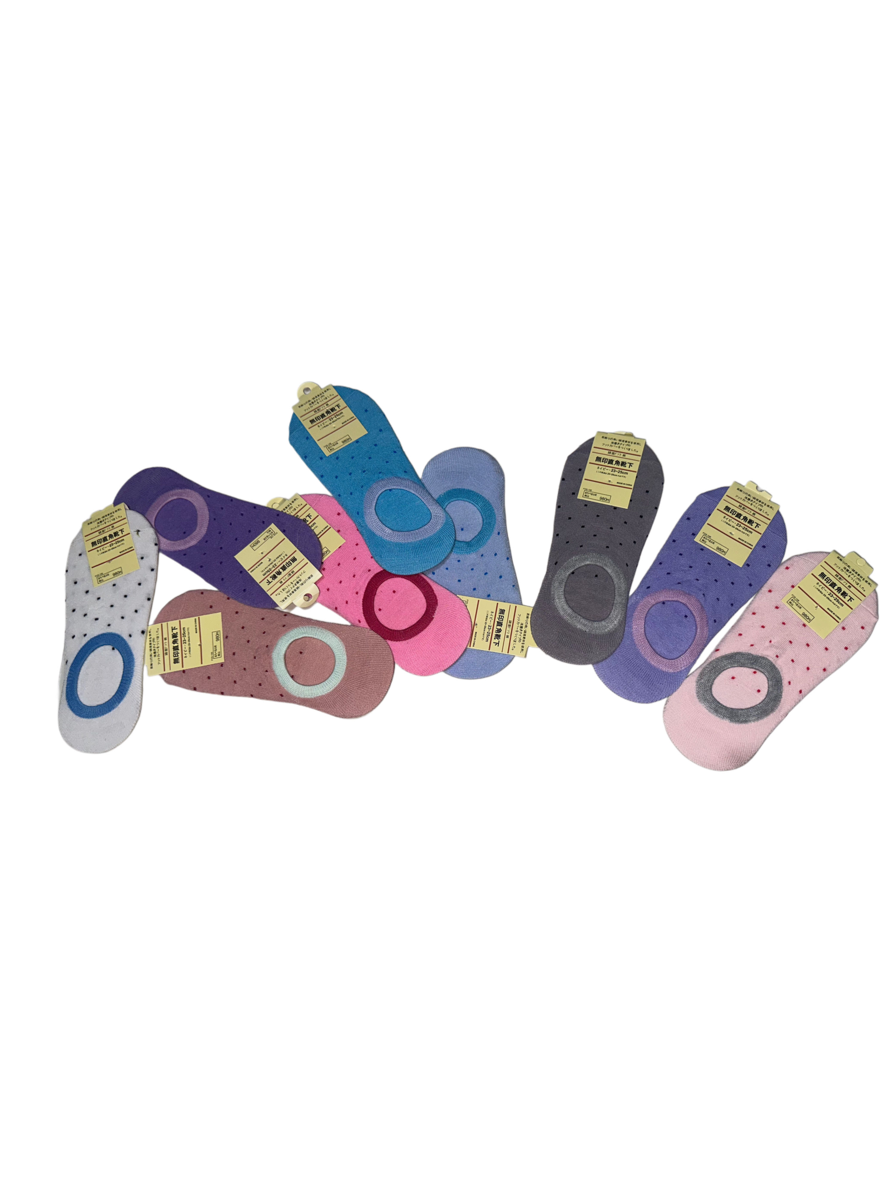 Medias tobilleras con diseño de punticos  surtidas 