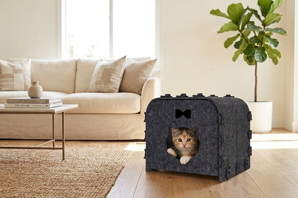 Küçük resim: Dayanıklı Esnek Keçe Küp Kedi Evi