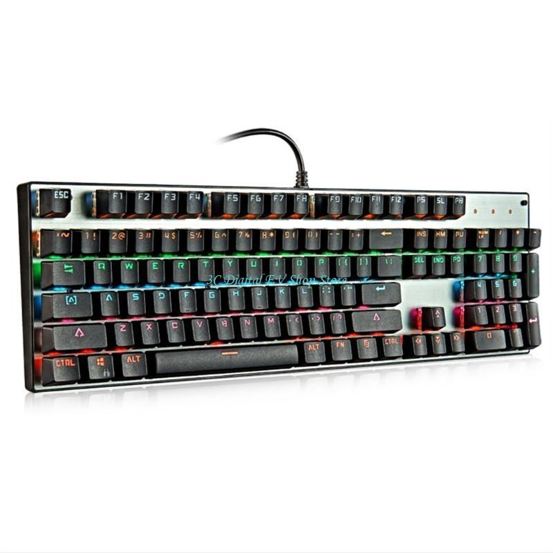 Miniatura: E74D USB Gaming Keyboard 104 Keys with Rainbow Backlit Compact Mechanical Keyboa