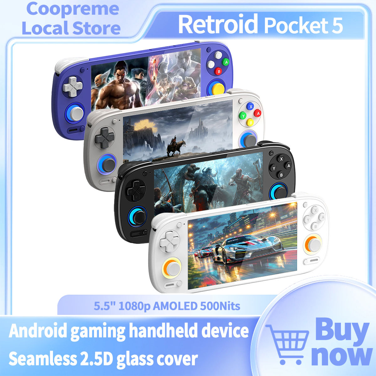 Retroid Pocket 5 Handheld Game Console 5.5'' AMOLED Screen Android13 Joystick RG