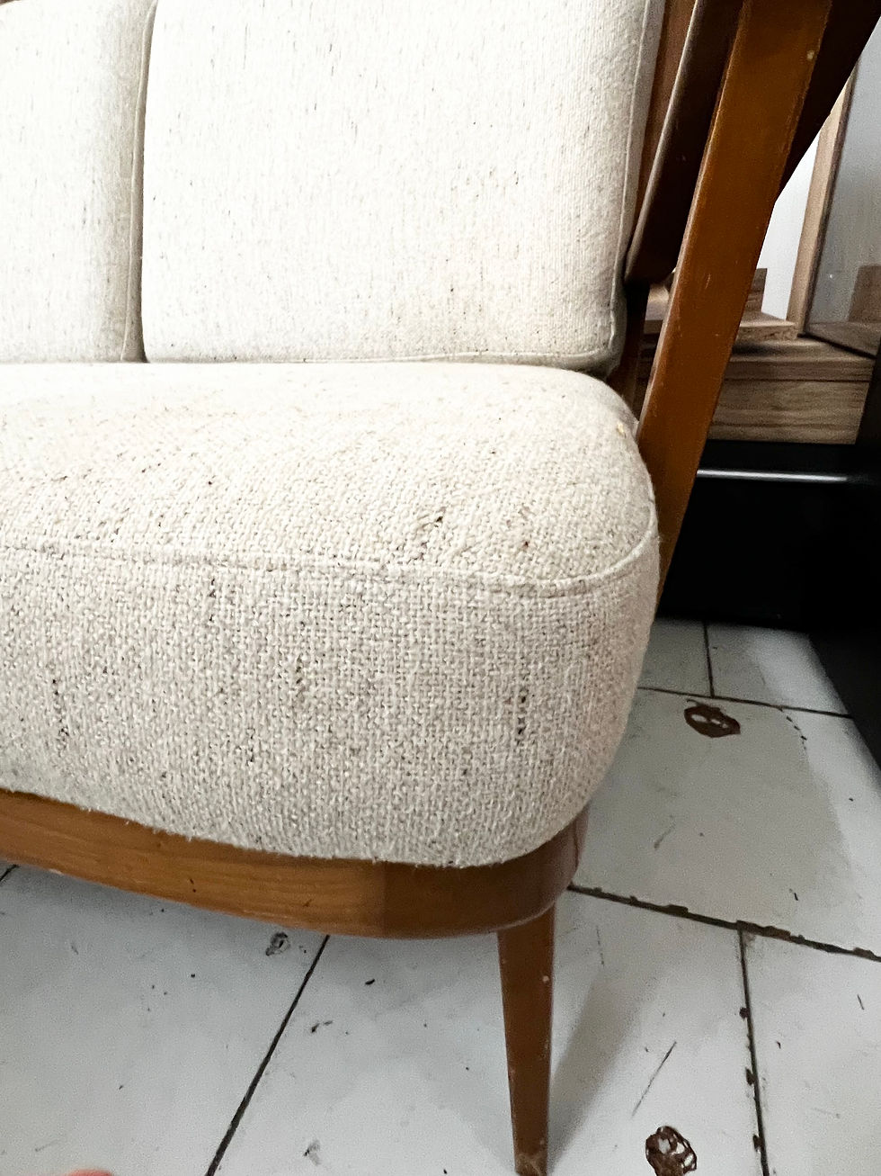 Miniaturbild: Sessel und 3er Sofa beige Mid Century