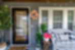 Entry door with decorative glass installed on residential home