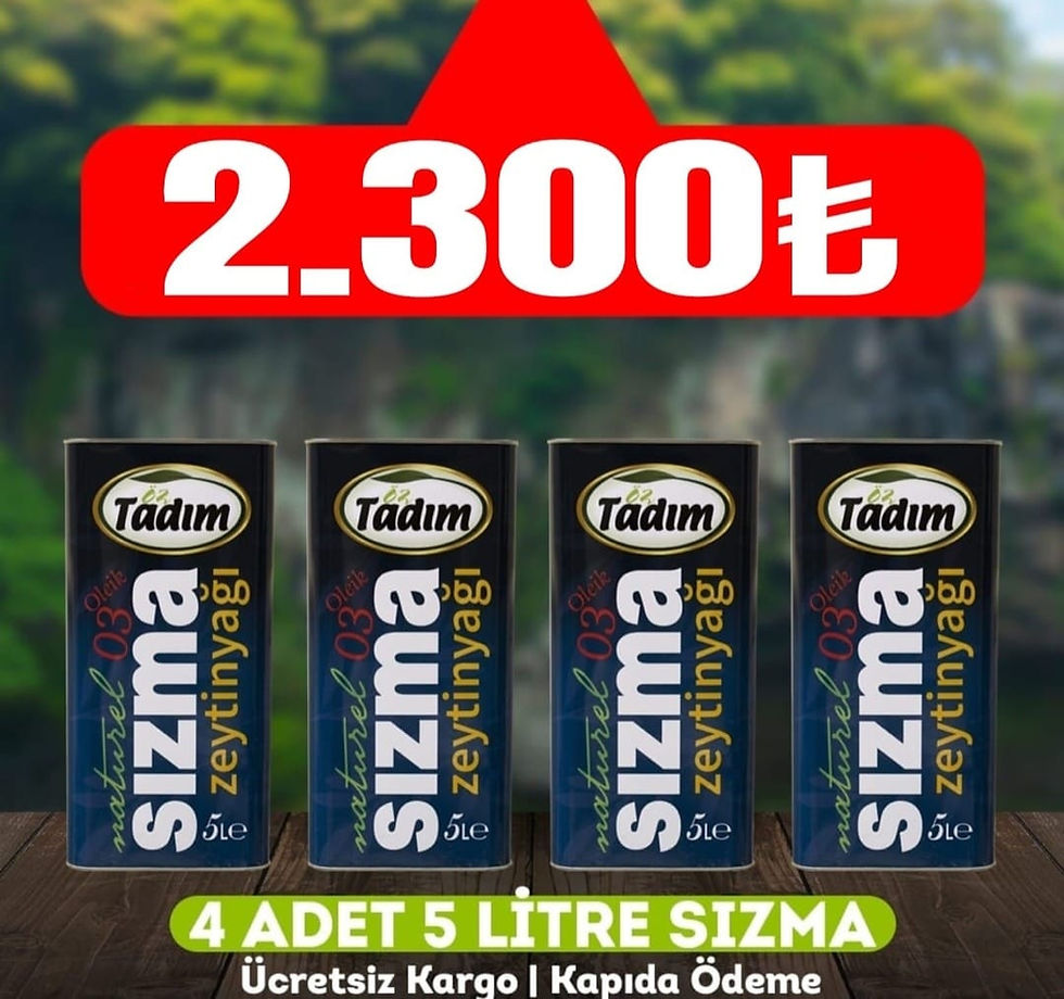 ÖZ TADIM SIZMA ZEYTİNYAĞI 20 LİTRE, 4X5L TENEKE, 0.3 ASİT, SOĞUK SIKIM