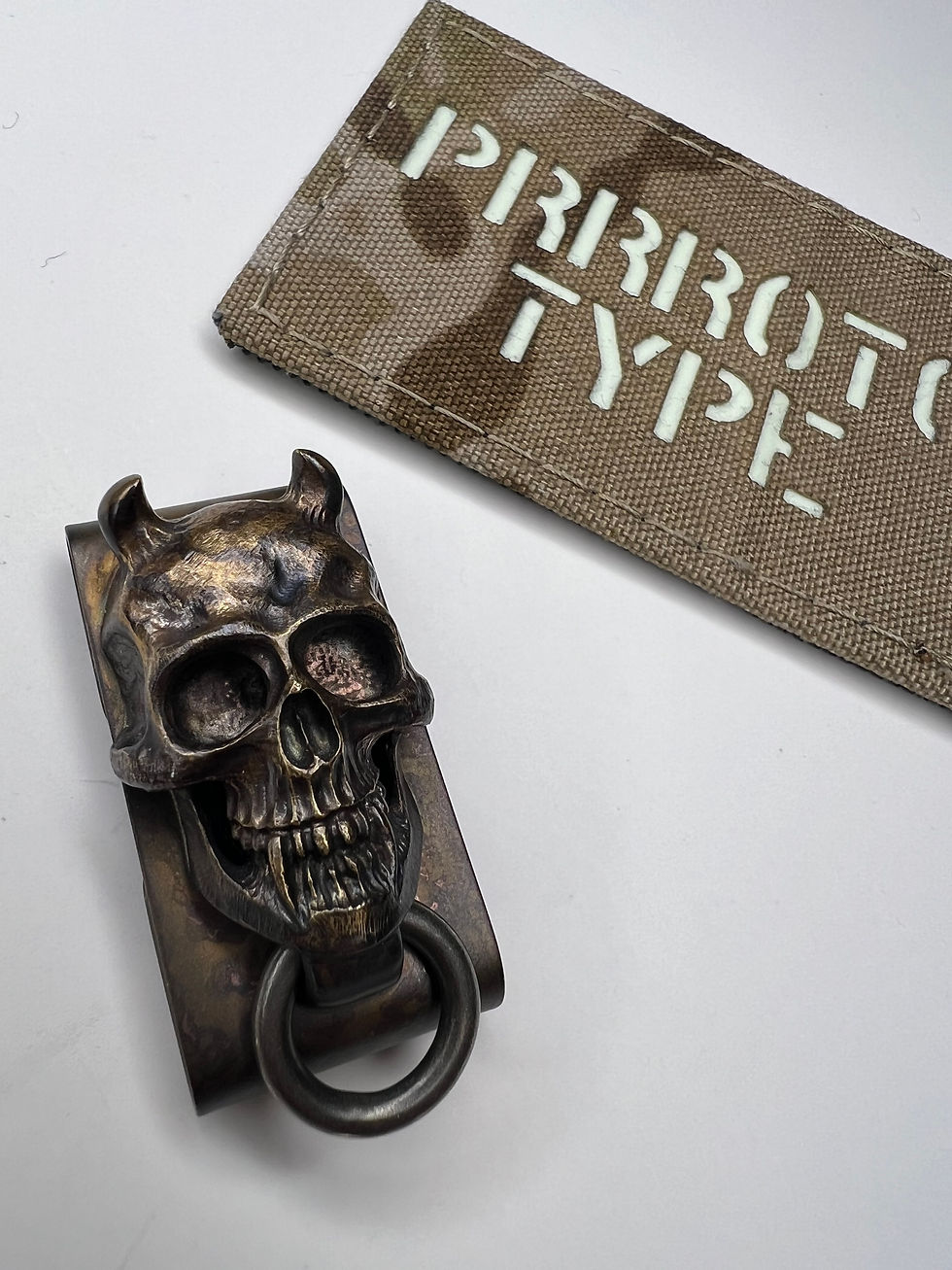 SF Bronze Hannya Belt Slide with Silver Ring