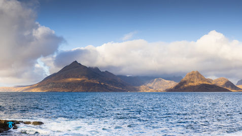 Looking across the bay from Elgol on the Isle of Skye towards the Black Cuillin Mountains. 
