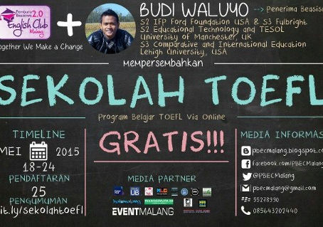 Sekolah TOEFL ONLINE : Gratis, Efektif dan Menginspirasi