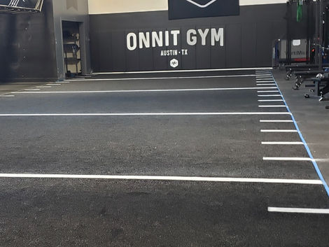 Onnit gym indoor turf installation.