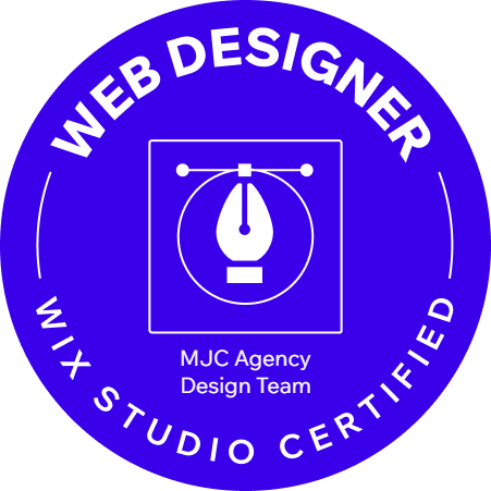 MJC Agency Wix Studio Certified Web Designer badge