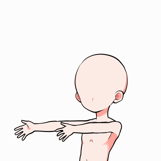 前に伸ばす　握手