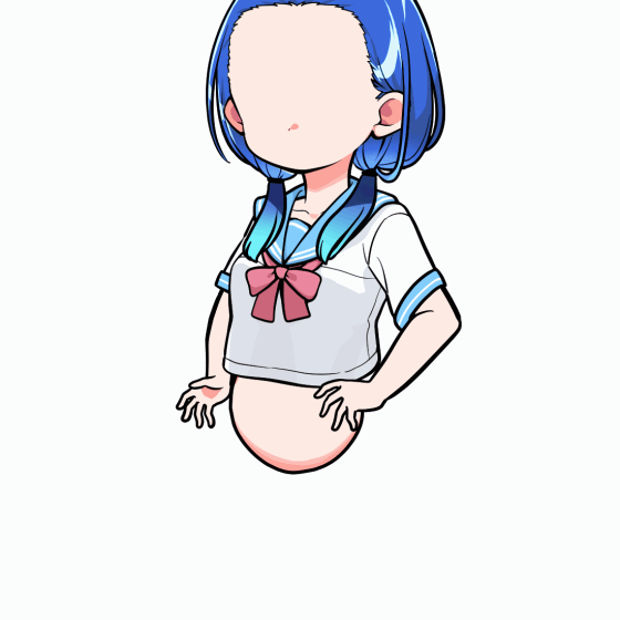 おさげ前→後ろ