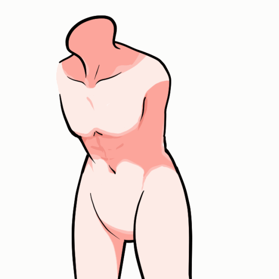 前かがみ