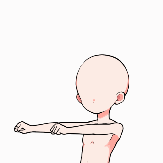 前に伸ばす　グー