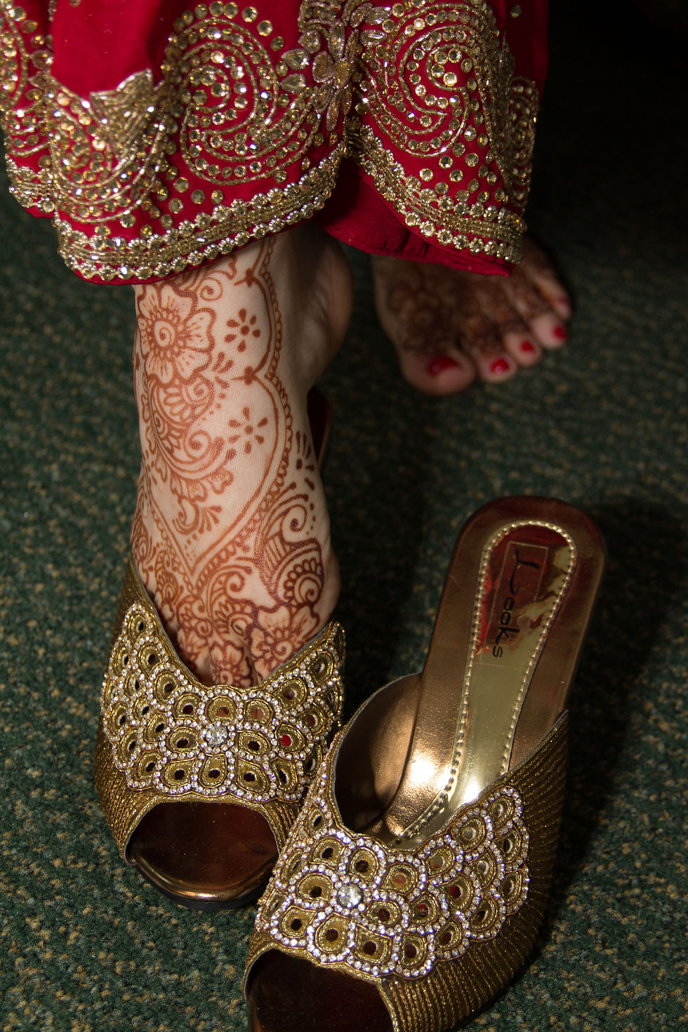 Bridal henna on the foot.