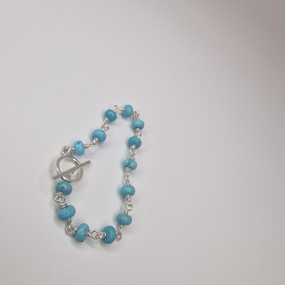 Thumbnail: Sterling silver turquoise bracelet
