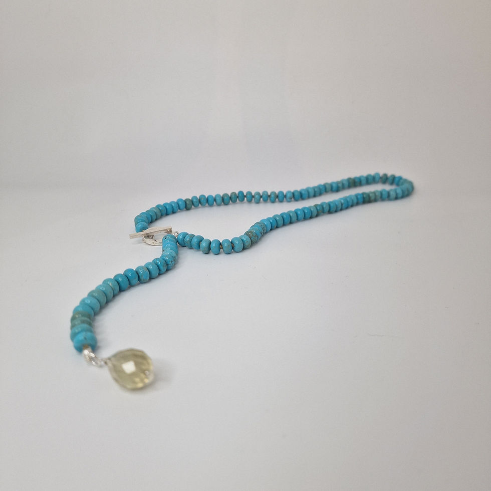Thumbnail: Hand knotted Turquoise statement necklace