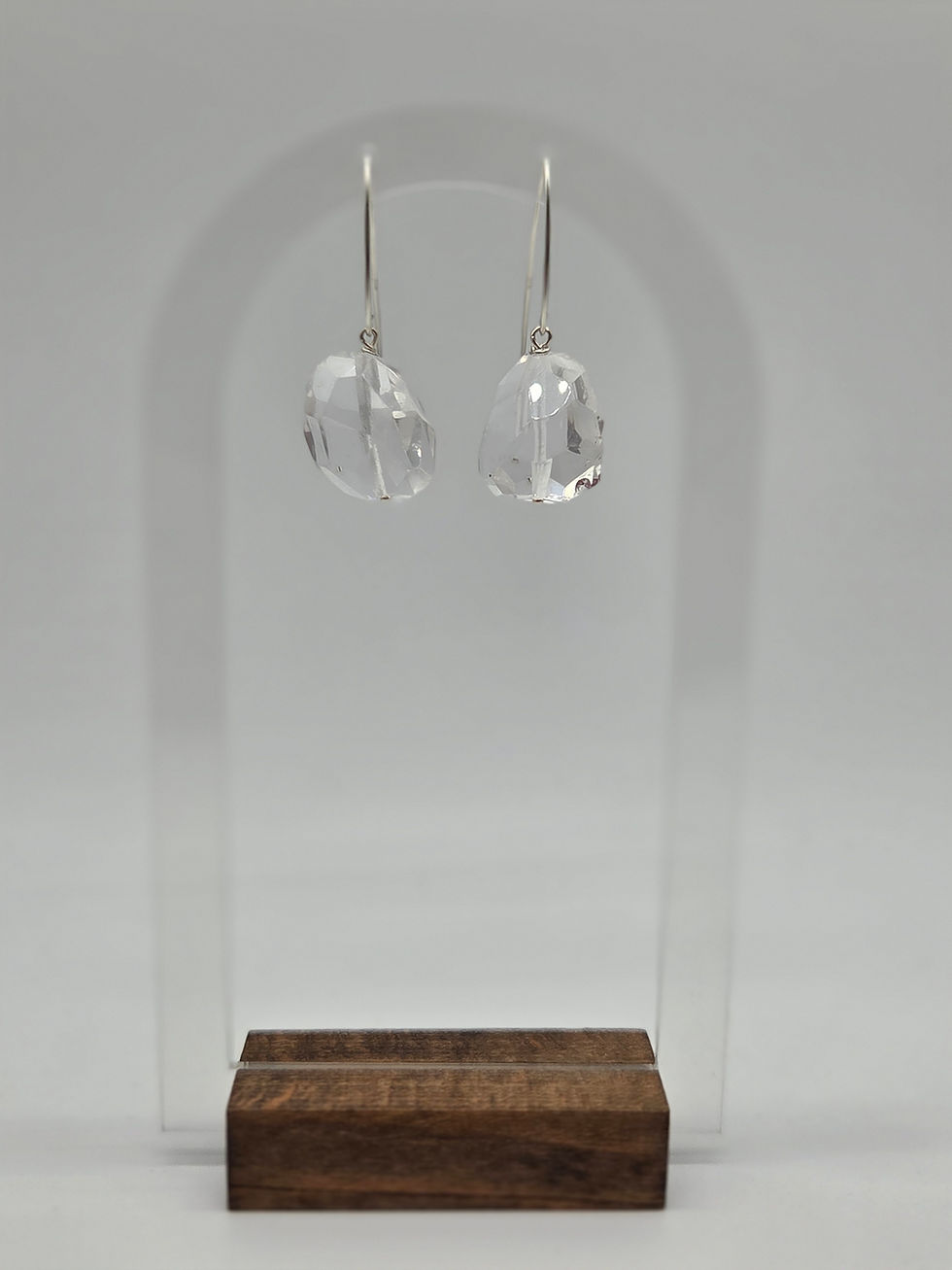 Thumbnail: Clear Quartz sterling silver earrings