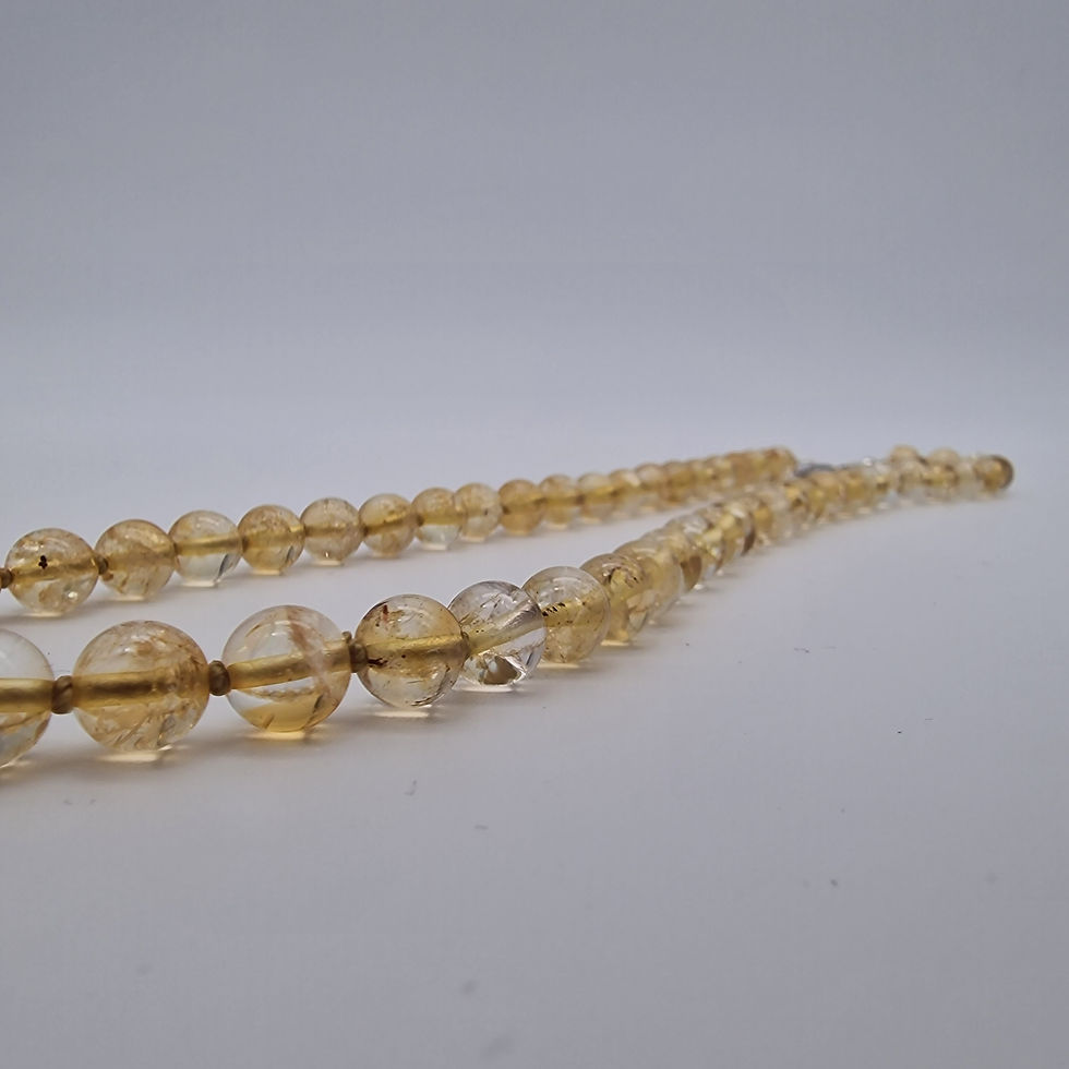 Thumbnail: Hand knotted 8mm citrine necklace