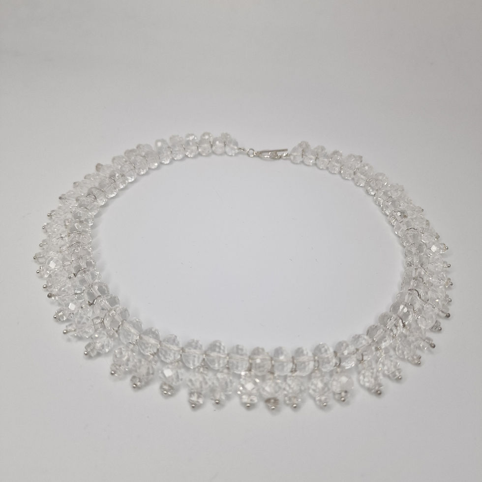 Thumbnail: Hand made Clear Quartz and sterling silver statement necklace
