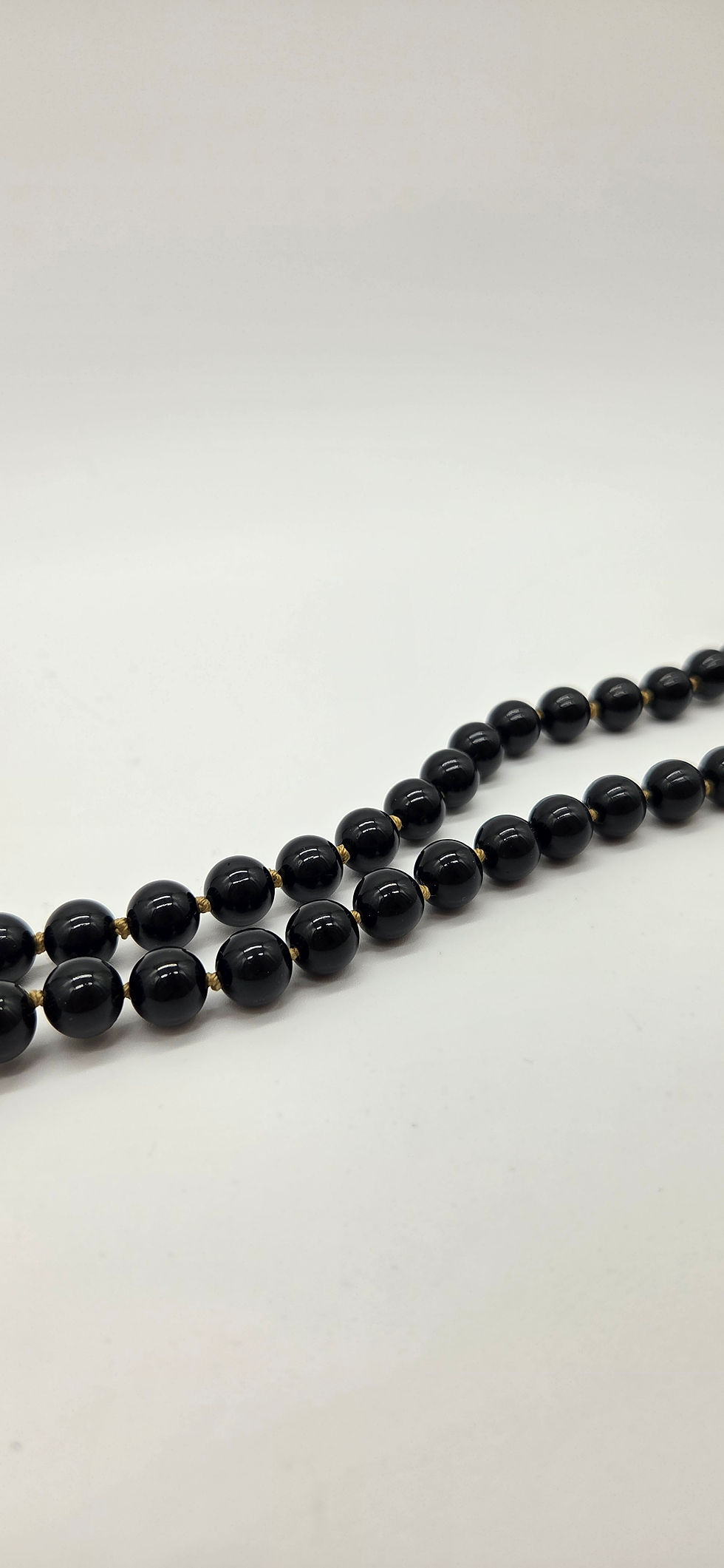 Thumbnail: Black obsidian & Clear quartz longline necklace