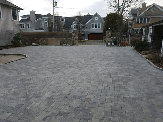 Hardscape. Paver driveway.