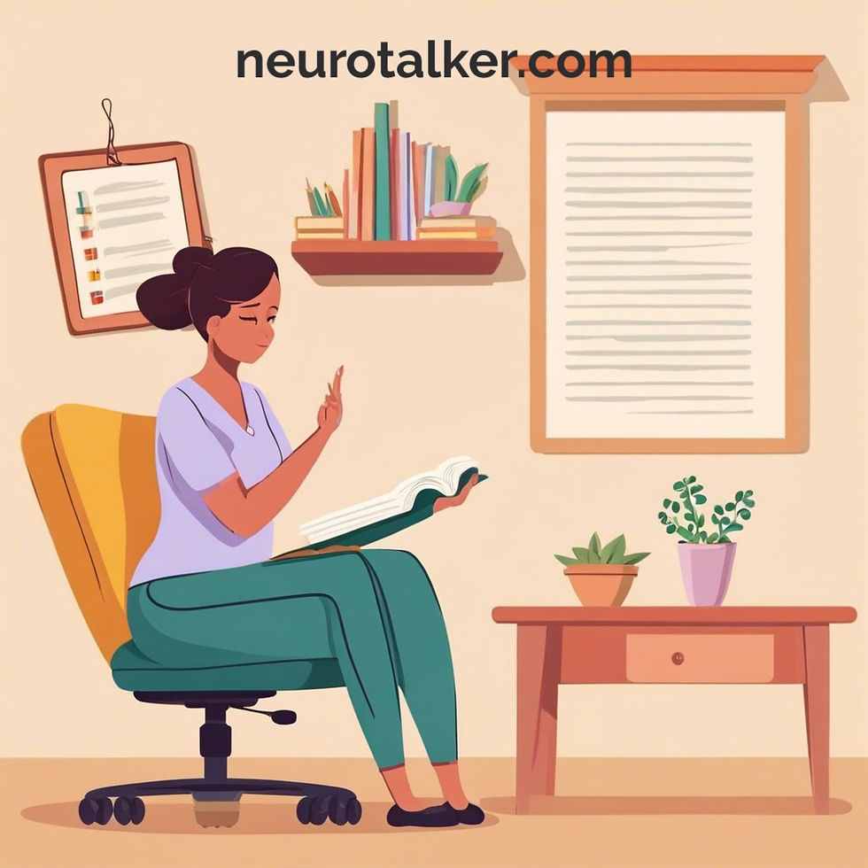 caregiver reading a book